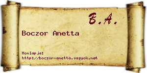 Boczor Anetta névjegykártya